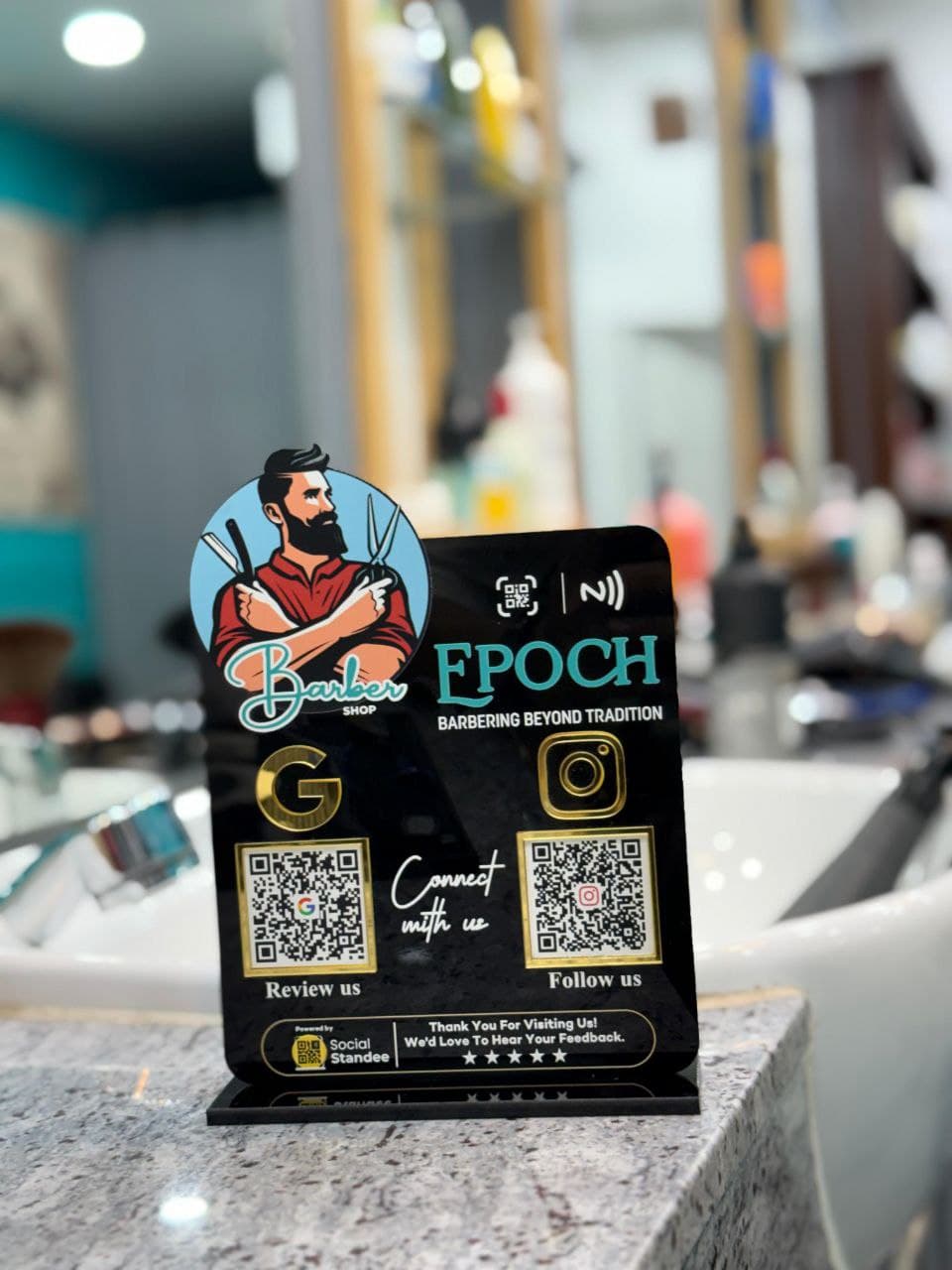 Epoch Salon custom standee